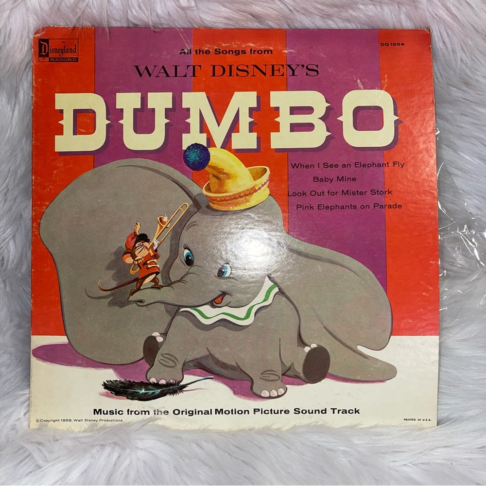 Vintage 1963 Disneyland Dumbo Record DQ-1204 Walt Disney Records